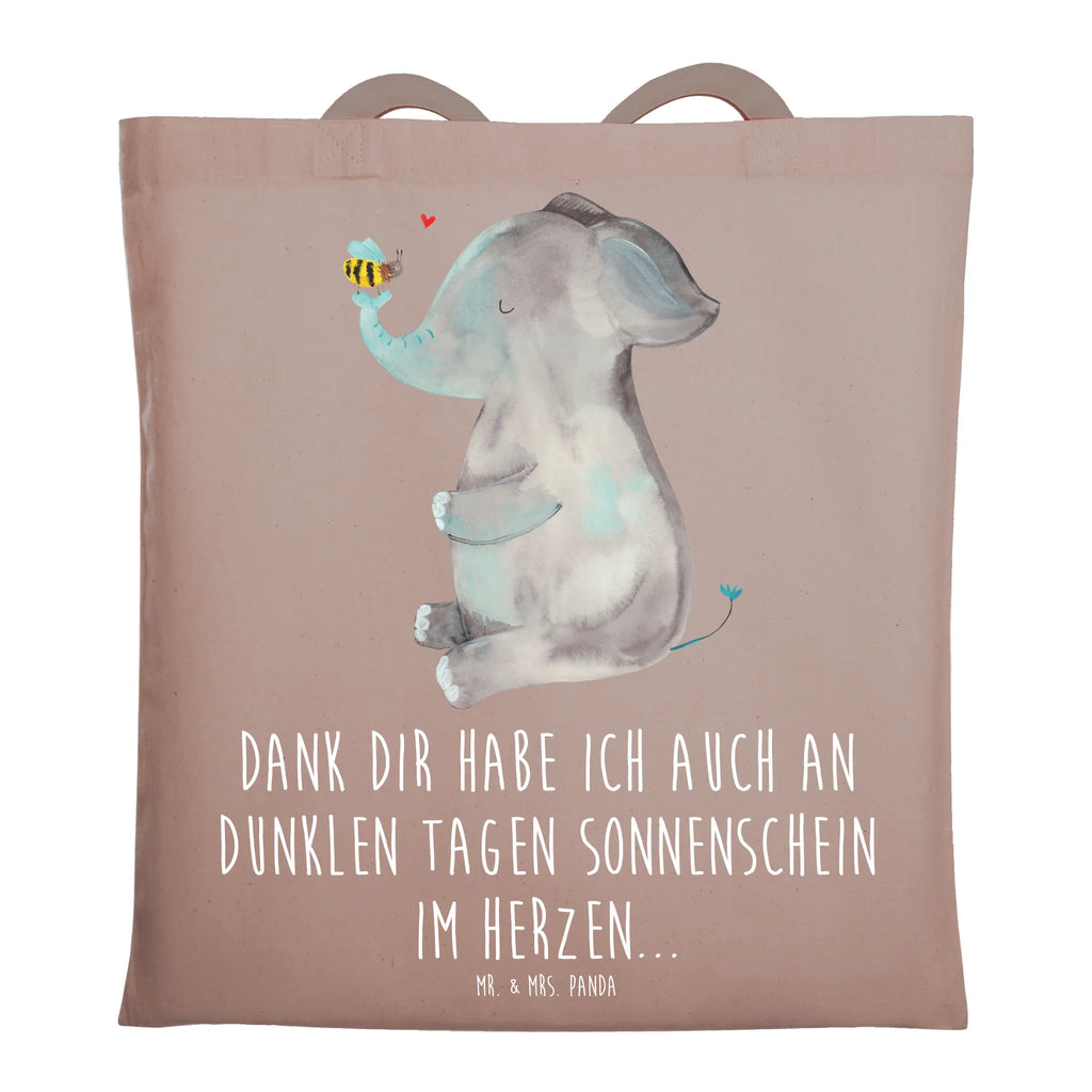 Tragetasche Elefant & Biene Beuteltasche, Beutel, Einkaufstasche, Jutebeutel, Stoffbeutel, Tasche, Shopper, Umhängetasche, Strandtasche, Schultertasche, Stofftasche, Tragetasche, Badetasche, Jutetasche, Einkaufstüte, Laptoptasche, Tiermotive, Gute Laune, lustige Sprüche, Tiere, Elefant, Biene, Liebe, Liebesbeweis, Jahrestag, Liebesgeschenk, Heiratsantrag, Hochzeitsgeschenk, Liebesspruch