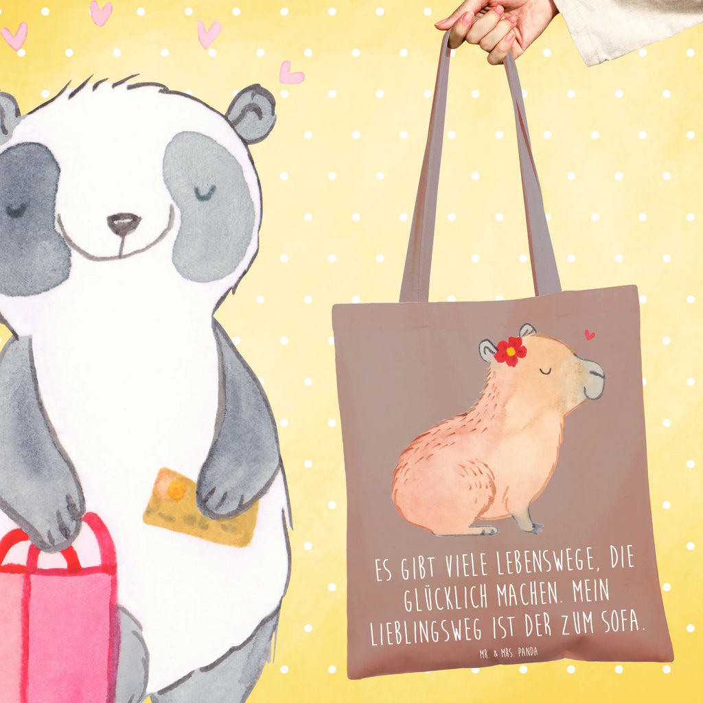 Tragetasche Capybara Blume Beuteltasche, Beutel, Einkaufstasche, Jutebeutel, Stoffbeutel, Tasche, Shopper, Umhängetasche, Strandtasche, Schultertasche, Stofftasche, Tragetasche, Badetasche, Jutetasche, Einkaufstüte, Laptoptasche, Tiermotive, Gute Laune, lustige Sprüche, Tiere, Capybara