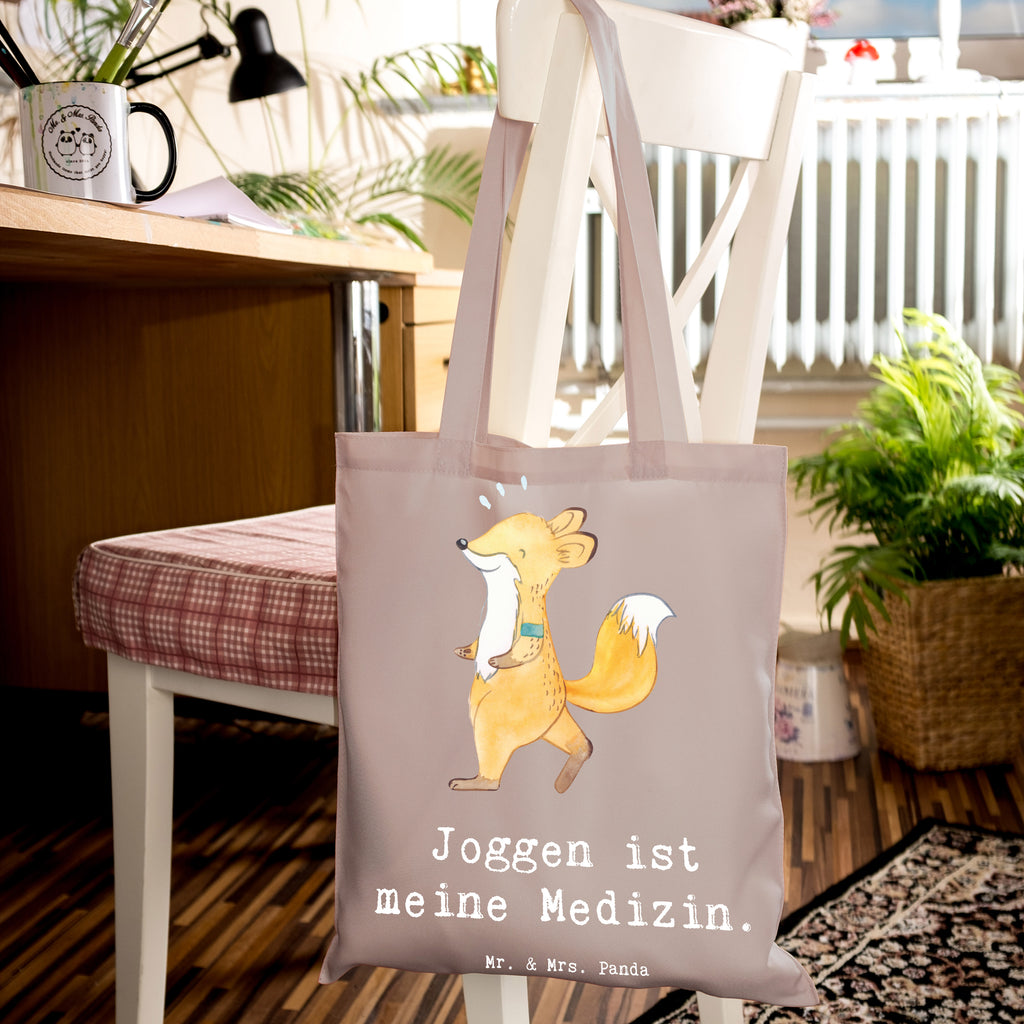 Tragetasche Fuchs Joggen Beuteltasche, Beutel, Einkaufstasche, Jutebeutel, Stoffbeutel, Tasche, Shopper, Umhängetasche, Strandtasche, Schultertasche, Stofftasche, Tragetasche, Badetasche, Jutetasche, Einkaufstüte, Laptoptasche, Geschenk, Sport, Sportart, Hobby, Schenken, Danke, Dankeschön, Auszeichnung, Gewinn, Sportler, Joggen, Dauerlauf, Laufsport, Laufen