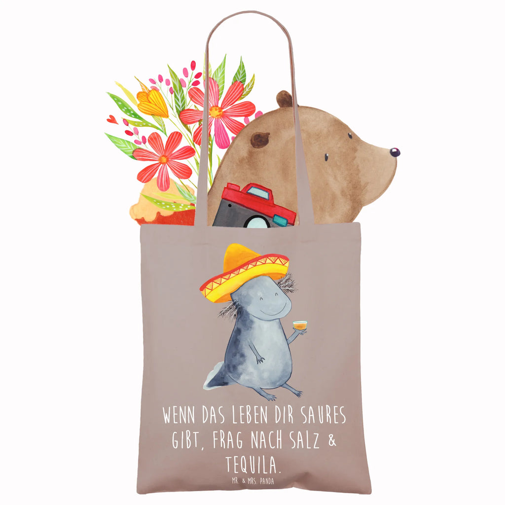 Tragetasche Axolotl Tequila Beuteltasche, Beutel, Einkaufstasche, Jutebeutel, Stoffbeutel, Tasche, Shopper, Umhängetasche, Strandtasche, Schultertasche, Stofftasche, Tragetasche, Badetasche, Jutetasche, Einkaufstüte, Laptoptasche, Axolotl, Molch, Mexico, Mexiko, Sombrero, Zitrone, Tequila, Motivation, Spruch, Schwanzlurch, Lurch, Lurche, Axolot, Feuerdrache, Feuersalamander