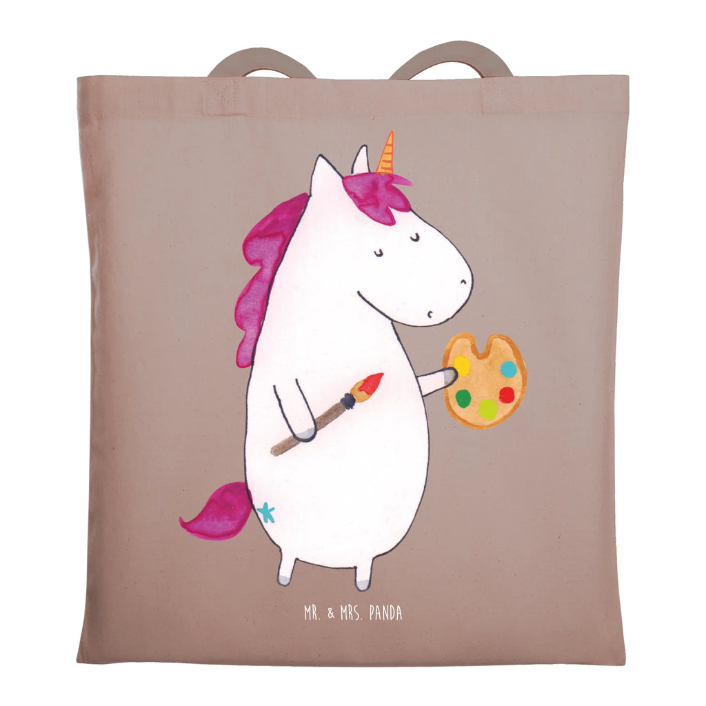 Tragetasche Einhorn Künstler Beuteltasche, Beutel, Einkaufstasche, Jutebeutel, Stoffbeutel, Tasche, Shopper, Umhängetasche, Strandtasche, Schultertasche, Stofftasche, Tragetasche, Badetasche, Jutetasche, Einkaufstüte, Laptoptasche, Einhorn, Einhörner, Einhorn Deko, Pegasus, Unicorn, Englisch, Künstler, Artist, Malen, Zeichnen, Welt, Farbe, Stift, Pinsel, Geschenk, Maler