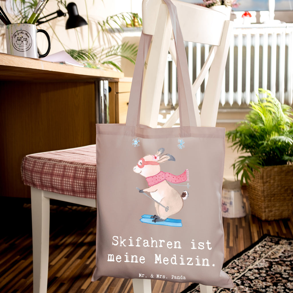 Tragetasche Hase Skifahren Beuteltasche, Beutel, Einkaufstasche, Jutebeutel, Stoffbeutel, Tasche, Shopper, Umhängetasche, Strandtasche, Schultertasche, Stofftasche, Tragetasche, Badetasche, Jutetasche, Einkaufstüte, Laptoptasche, Geschenk, Sport, Sportart, Hobby, Schenken, Danke, Dankeschön, Auszeichnung, Gewinn, Sportler, Ski fahren, Skifahren, Skisport, Skiwettbewerb, Skirennen