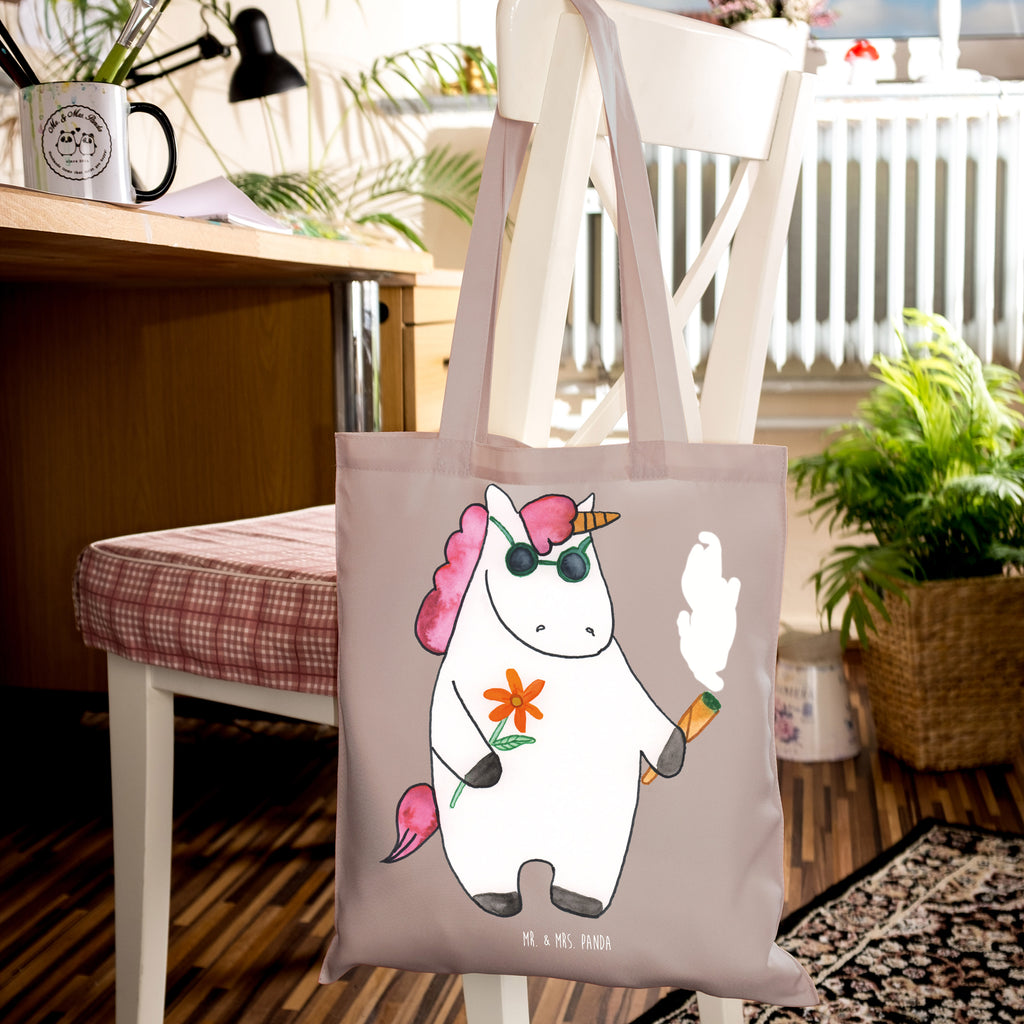 Tragetasche Einhorn Woodstock Beuteltasche, Beutel, Einkaufstasche, Jutebeutel, Stoffbeutel, Tasche, Shopper, Umhängetasche, Strandtasche, Schultertasche, Stofftasche, Tragetasche, Badetasche, Jutetasche, Einkaufstüte, Laptoptasche, Einhorn, Einhörner, Einhorn Deko, Pegasus, Unicorn, Kiffen, Joint, Zigarette, Alkohol, Party, Spaß. lustig, witzig, Woodstock