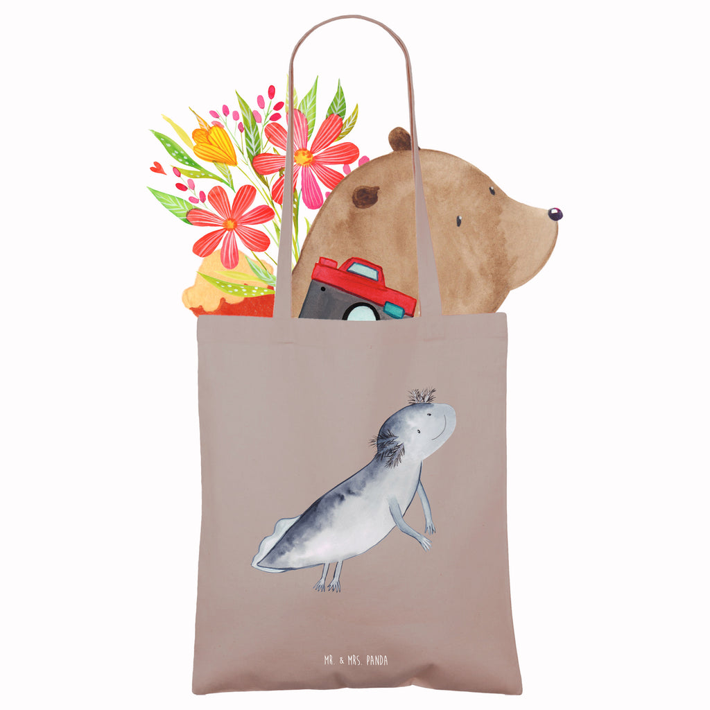 Tragetasche Axolotl schwimmt Beuteltasche, Beutel, Einkaufstasche, Jutebeutel, Stoffbeutel, Tasche, Shopper, Umhängetasche, Strandtasche, Schultertasche, Stofftasche, Tragetasche, Badetasche, Jutetasche, Einkaufstüte, Laptoptasche, Axolotl, Molch, Axolot, Schwanzlurch, Lurch, Lurche, Problem, Probleme, Lösungen, Motivation