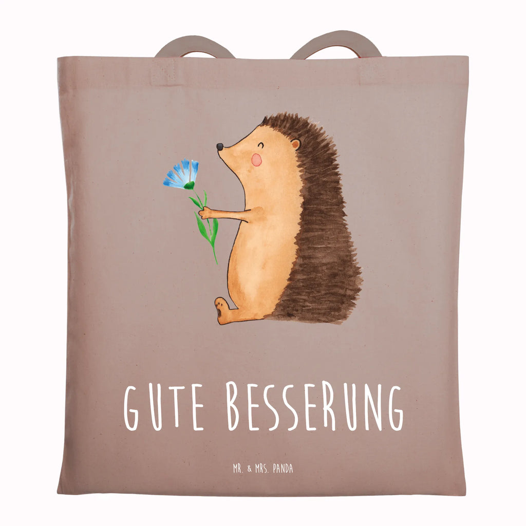 Tragetasche Igel Blumen Beuteltasche, Beutel, Einkaufstasche, Jutebeutel, Stoffbeutel, Tasche, Shopper, Umhängetasche, Strandtasche, Schultertasche, Stofftasche, Tragetasche, Badetasche, Jutetasche, Einkaufstüte, Laptoptasche, Tiermotive, Gute Laune, lustige Sprüche, Tiere, Igel, Gute Besserung, Genesungswünsche, Krankheit, Krankenhaus, krank, Besuch