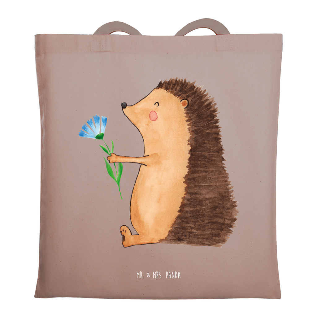 Tragetasche Igel Blumen Beuteltasche, Beutel, Einkaufstasche, Jutebeutel, Stoffbeutel, Tasche, Shopper, Umhängetasche, Strandtasche, Schultertasche, Stofftasche, Tragetasche, Badetasche, Jutetasche, Einkaufstüte, Laptoptasche, Tiermotive, Gute Laune, lustige Sprüche, Tiere, Igel, Gute Besserung, Genesungswünsche, Krankheit, Krankenhaus, krank, Besuch