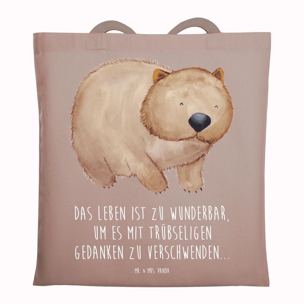 Tragetasche Wombat Beuteltasche, Beutel, Einkaufstasche, Jutebeutel, Stoffbeutel, Tasche, Shopper, Umhängetasche, Strandtasche, Schultertasche, Stofftasche, Tragetasche, Badetasche, Jutetasche, Einkaufstüte, Laptoptasche, Tiermotive, Gute Laune, lustige Sprüche, Tiere, Wombat, Das Leben ist schön, Motivation, Spruch, Australien