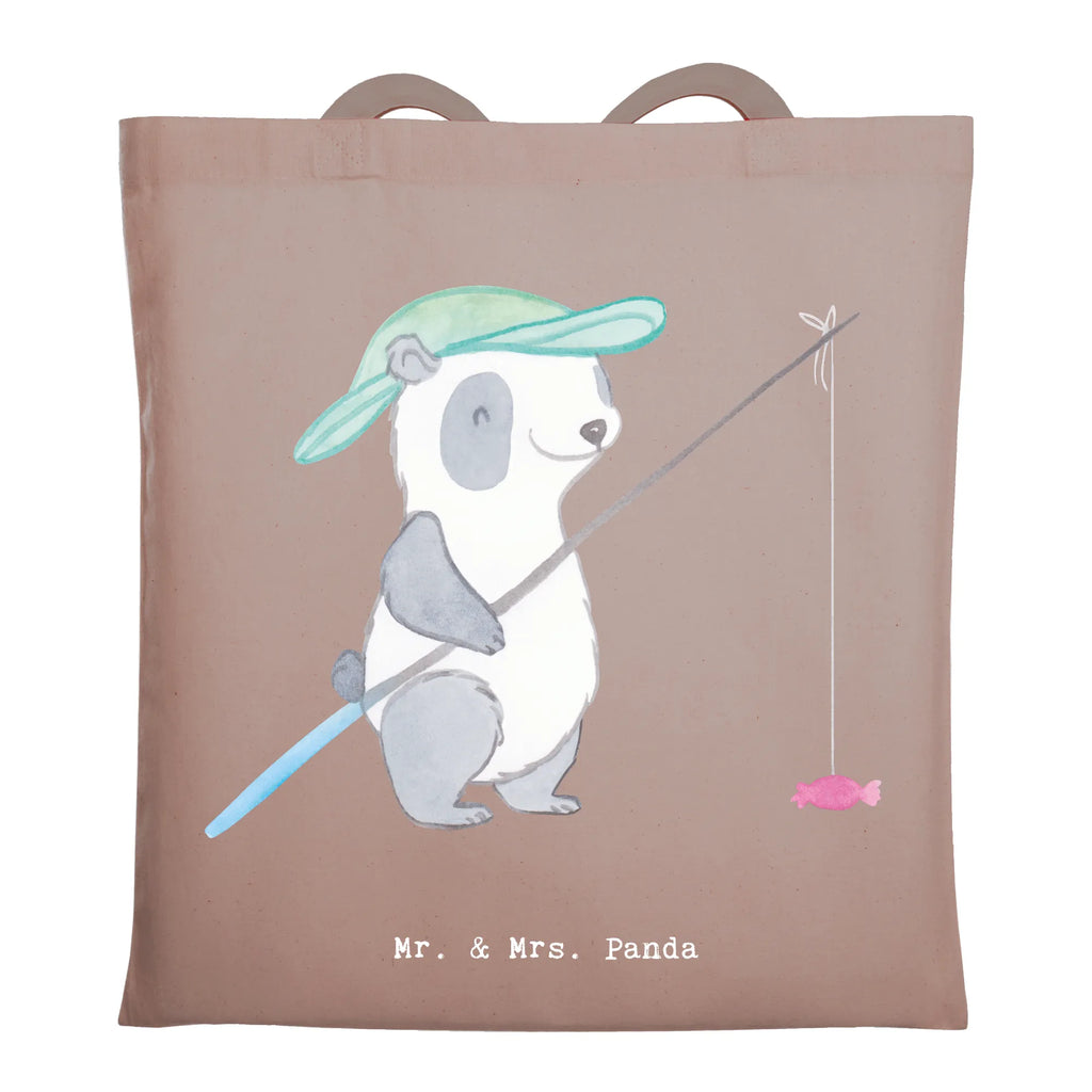 Tragetasche Panda Angeln Beuteltasche, Beutel, Einkaufstasche, Jutebeutel, Stoffbeutel, Tasche, Shopper, Umhängetasche, Strandtasche, Schultertasche, Stofftasche, Tragetasche, Badetasche, Jutetasche, Einkaufstüte, Laptoptasche, Geschenk, Sport, Sportart, Hobby, Schenken, Danke, Dankeschön, Auszeichnung, Gewinn, Sportler, angeln, Angelsport, Angelverein, Angler, angeln gehen, Hobbyangler