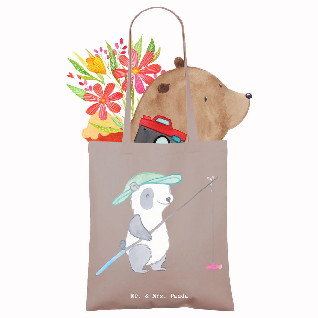 Tragetasche Panda Angeln Beuteltasche, Beutel, Einkaufstasche, Jutebeutel, Stoffbeutel, Tasche, Shopper, Umhängetasche, Strandtasche, Schultertasche, Stofftasche, Tragetasche, Badetasche, Jutetasche, Einkaufstüte, Laptoptasche, Geschenk, Sport, Sportart, Hobby, Schenken, Danke, Dankeschön, Auszeichnung, Gewinn, Sportler, angeln, Angelsport, Angelverein, Angler, angeln gehen, Hobbyangler