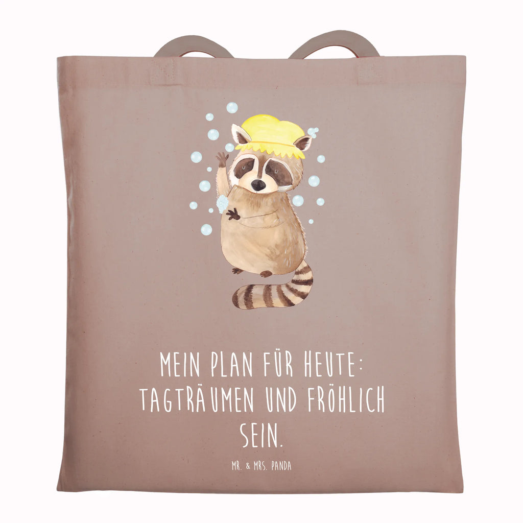 Tragetasche Waschbär Beuteltasche, Beutel, Einkaufstasche, Jutebeutel, Stoffbeutel, Tasche, Shopper, Umhängetasche, Strandtasche, Schultertasche, Stofftasche, Tragetasche, Badetasche, Jutetasche, Einkaufstüte, Laptoptasche, Tiermotive, Gute Laune, lustige Sprüche, Tiere, Waschbär, Tagträumen, Plan, Fröhlich, waschen, Seifenblasen