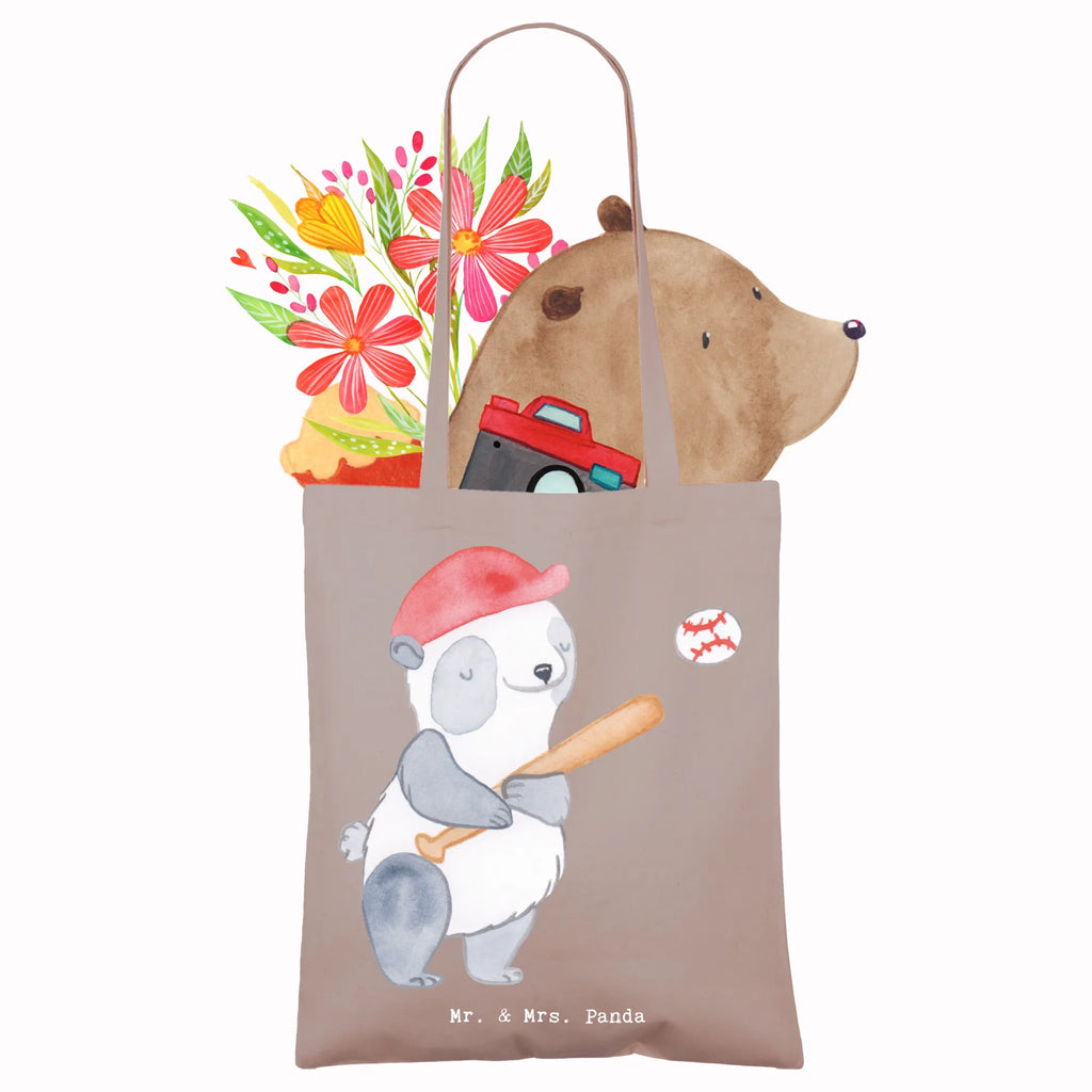 Tragetasche Panda Baseball spielen Beuteltasche, Beutel, Einkaufstasche, Jutebeutel, Stoffbeutel, Tasche, Shopper, Umhängetasche, Strandtasche, Schultertasche, Stofftasche, Tragetasche, Badetasche, Jutetasche, Einkaufstüte, Laptoptasche, Geschenk, Sport, Sportart, Hobby, Schenken, Danke, Dankeschön, Auszeichnung, Gewinn, Sportler, Baseball spielen, Baseball Spielen, Baseball Match, Ballsport, Baseballplatz, Baseballverein