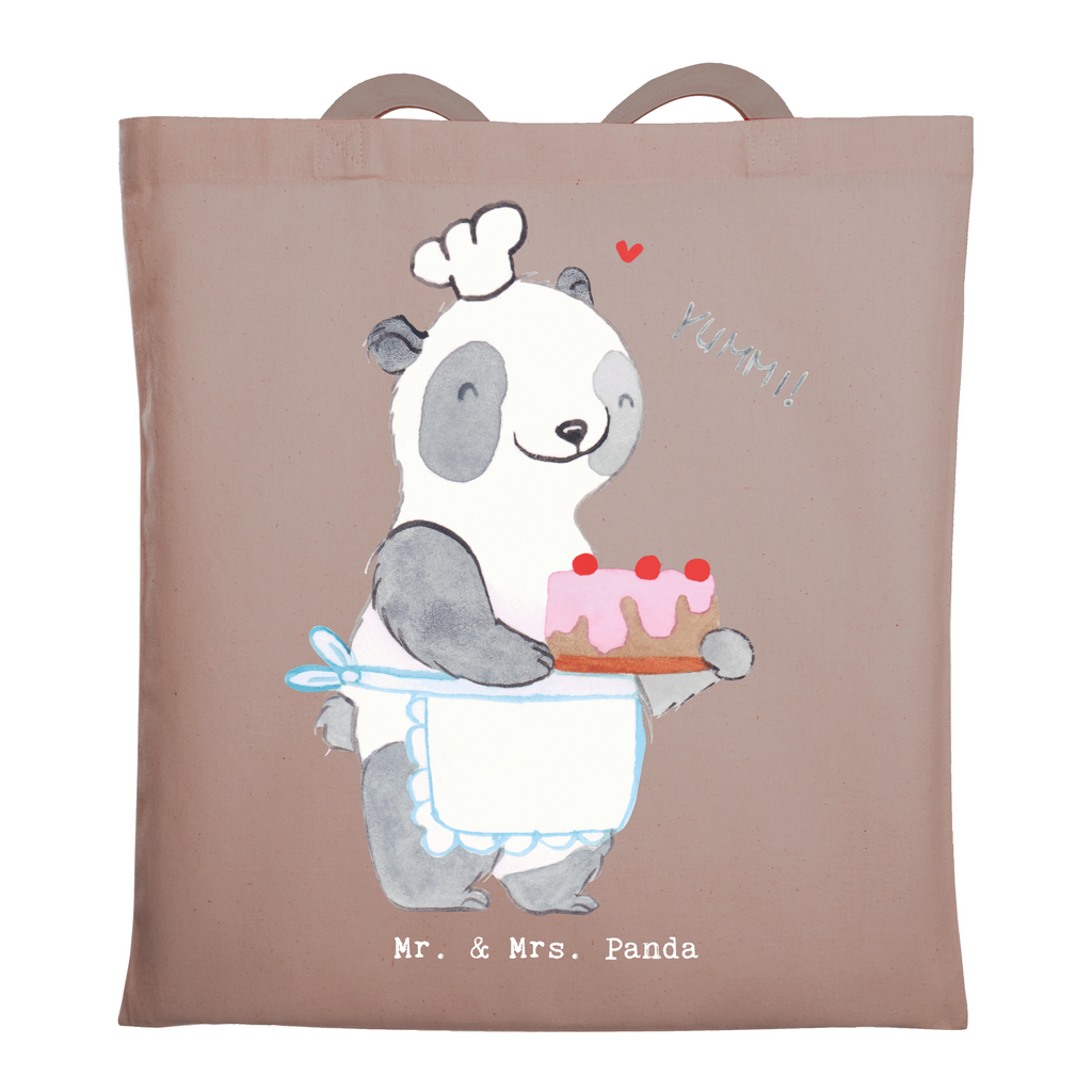 Tragetasche Panda Backen Beuteltasche, Beutel, Einkaufstasche, Jutebeutel, Stoffbeutel, Tasche, Shopper, Umhängetasche, Strandtasche, Schultertasche, Stofftasche, Tragetasche, Badetasche, Jutetasche, Einkaufstüte, Laptoptasche, Geschenk, Sport, Sportart, Hobby, Schenken, Danke, Dankeschön, Auszeichnung, Gewinn, Sportler, backen, Hobbybäcker, Kuchen backen