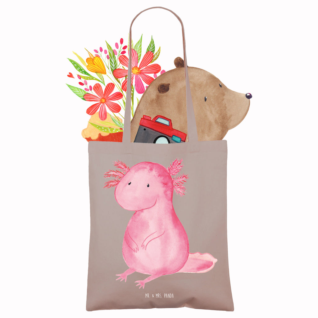 Tragetasche Axolotl null Beuteltasche, Beutel, Einkaufstasche, Jutebeutel, Stoffbeutel, Tasche, Shopper, Umhängetasche, Strandtasche, Schultertasche, Stofftasche, Tragetasche, Badetasche, Jutetasche, Einkaufstüte, Laptoptasche, Axolotl, Molch, Axolot, vergnügt, fröhlich, zufrieden, Lebensstil, Weisheit, Lebensweisheit, Liebe, Freundin