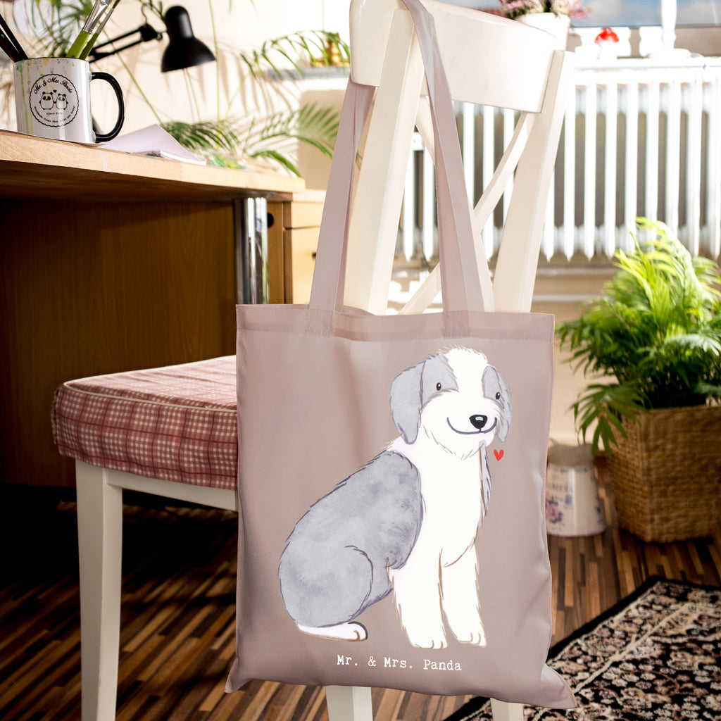 Tragetasche Bearded Collie Moment Beuteltasche, Beutel, Einkaufstasche, Jutebeutel, Stoffbeutel, Tasche, Shopper, Umhängetasche, Strandtasche, Schultertasche, Stofftasche, Tragetasche, Badetasche, Jutetasche, Einkaufstüte, Laptoptasche, Hund, Hunderasse, Rassehund, Hundebesitzer, Geschenk, Tierfreund, Schenken, Welpe, Bearded Collie, britischer Hütehund