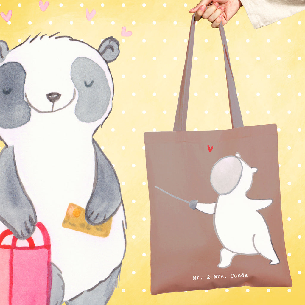 Tragetasche Panda Fechten Beuteltasche, Beutel, Einkaufstasche, Jutebeutel, Stoffbeutel, Tasche, Shopper, Umhängetasche, Strandtasche, Schultertasche, Stofftasche, Tragetasche, Badetasche, Jutetasche, Einkaufstüte, Laptoptasche, Geschenk, Sport, Sportart, Hobby, Schenken, Danke, Dankeschön, Auszeichnung, Gewinn, Sportler, Fechten, Fechter Bund, Fecht Verein, Fecht Club