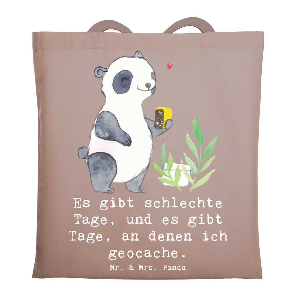 Tragetasche Panda Geocaching Beuteltasche, Beutel, Einkaufstasche, Jutebeutel, Stoffbeutel, Tasche, Shopper, Umhängetasche, Strandtasche, Schultertasche, Stofftasche, Tragetasche, Badetasche, Jutetasche, Einkaufstüte, Laptoptasche, Geschenk, Sport, Sportart, Hobby, Schenken, Danke, Dankeschön, Auszeichnung, Gewinn, Sportler, Geocaching, Schatzsuchen, GPS Schnitzeljagd, Opencaching