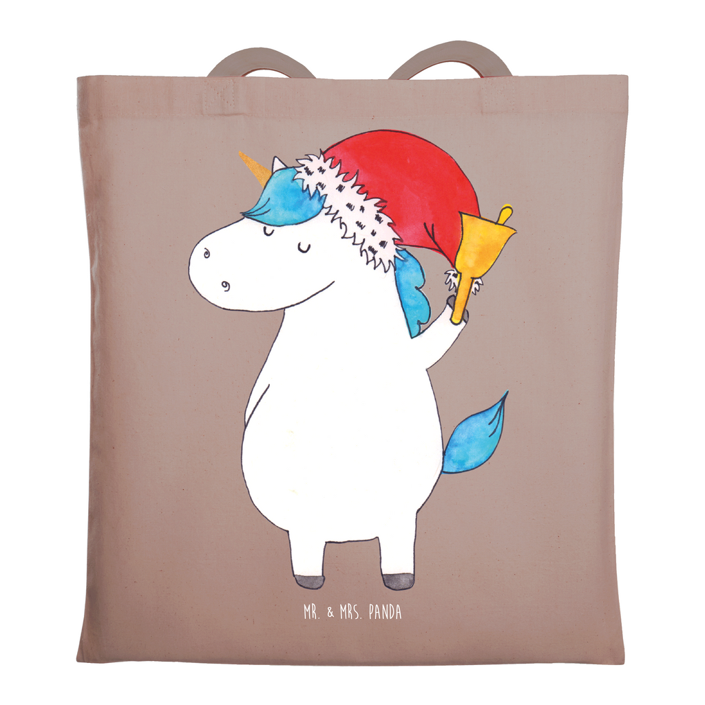 Tragetasche Einhorn Weihnachtsmann Beuteltasche, Beutel, Einkaufstasche, Jutebeutel, Stoffbeutel, Tasche, Shopper, Umhängetasche, Strandtasche, Schultertasche, Stofftasche, Tragetasche, Badetasche, Jutetasche, Einkaufstüte, Laptoptasche, Einhorn, Einhörner, Einhorn Deko, Pegasus, Unicorn, Gin, Schokolade, Schoki, Weihnachten, Weihnachtsmann, Nikolaus, Wunschzettel, Wunschliste, Feenstaub