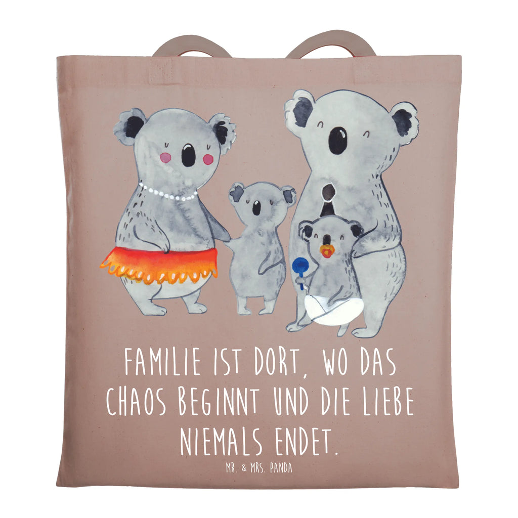 Tragetasche Koala Familie Beuteltasche, Beutel, Einkaufstasche, Jutebeutel, Stoffbeutel, Tasche, Shopper, Umhängetasche, Strandtasche, Schultertasche, Stofftasche, Tragetasche, Badetasche, Jutetasche, Einkaufstüte, Laptoptasche, Familie, Vatertag, Muttertag, Bruder, Schwester, Mama, Papa, Oma, Opa, Koala, Koalas, Family, Kinder, Geschwister, Familienleben