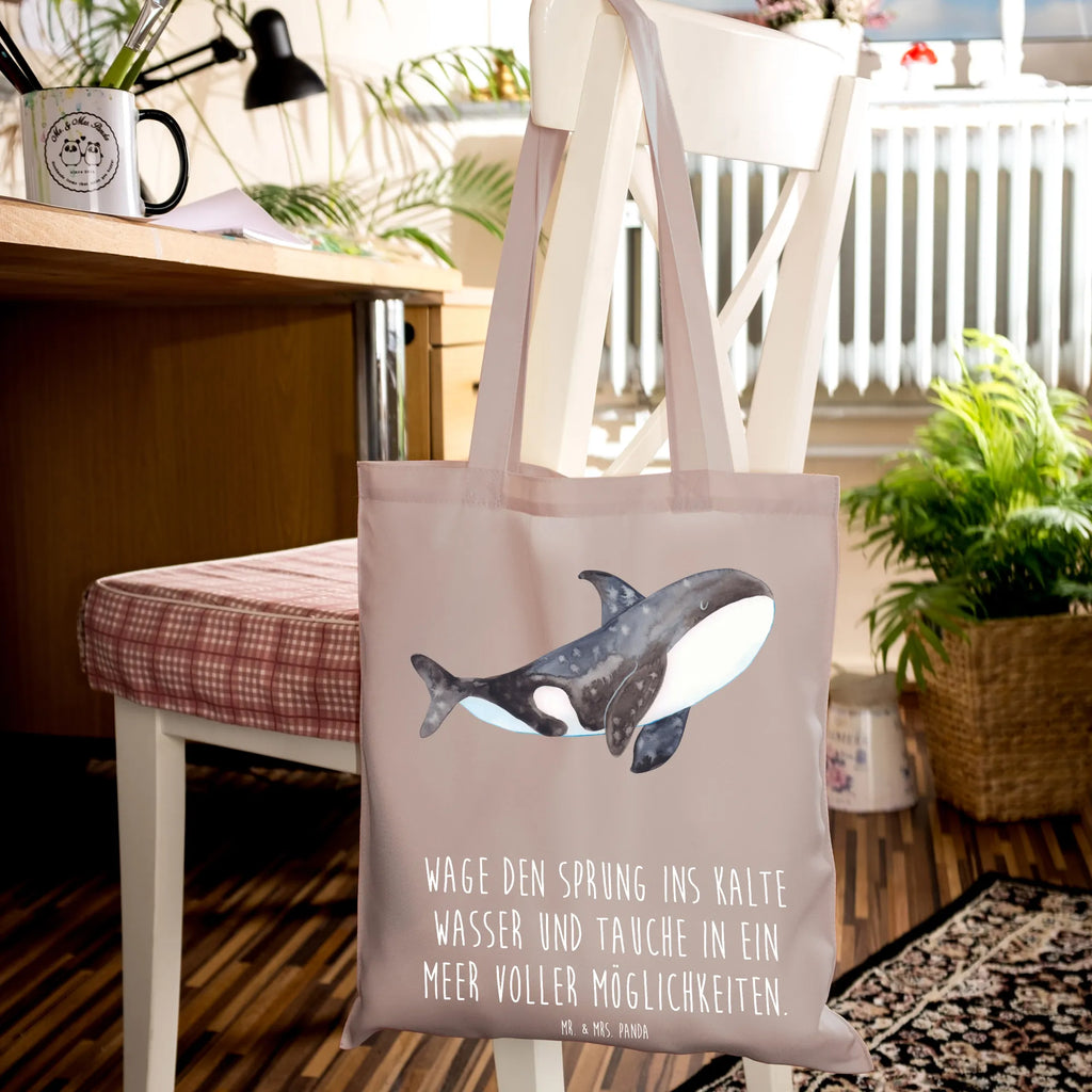 Tragetasche Orca Beuteltasche, Beutel, Einkaufstasche, Jutebeutel, Stoffbeutel, Tasche, Shopper, Umhängetasche, Strandtasche, Schultertasche, Stofftasche, Tragetasche, Badetasche, Jutetasche, Einkaufstüte, Laptoptasche, Meerestiere, Meer, Urlaub, Orca, Orcas, Killerwal, Wal, Möglichkeiten, Büro, Arbeit, Motivation, Selbstliebe, Neustart, Startup