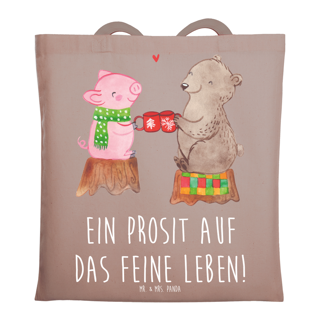 Tragetasche Glühschwein Sause Beuteltasche, Beutel, Einkaufstasche, Jutebeutel, Stoffbeutel, Tasche, Shopper, Umhängetasche, Strandtasche, Schultertasche, Stofftasche, Tragetasche, Badetasche, Jutetasche, Einkaufstüte, Laptoptasche, Winter, Weihnachten, Weihnachtsdeko, Nikolaus, Advent, Heiligabend, Wintermotiv, Prost, Alles Gute, Weihnachtszeit, Schwein, Bär