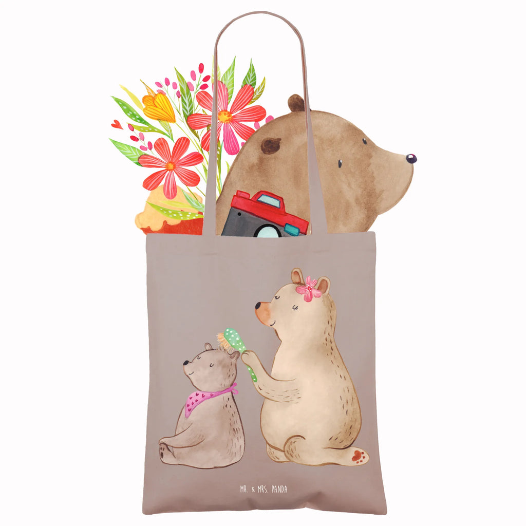 Tragetasche Bär mit Kind Beuteltasche, Beutel, Einkaufstasche, Jutebeutel, Stoffbeutel, Tasche, Shopper, Umhängetasche, Strandtasche, Schultertasche, Stofftasche, Tragetasche, Badetasche, Jutetasche, Einkaufstüte, Laptoptasche, Familie, Vatertag, Muttertag, Bruder, Schwester, Mama, Papa, Oma, Opa, Geschenk, Mutti, Mutter