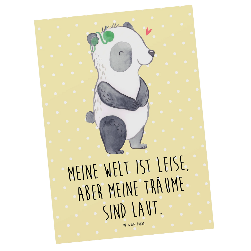 Postkarte Panda Gehörlos Postkarte, Karte, Geschenkkarte, Grußkarte, Einladung, Ansichtskarte, Geburtstagskarte, Einladungskarte, Dankeskarte, Ansichtskarten, Einladung Geburtstag, Einladungskarten Geburtstag, Panda, gehörlos, Cochlea Implantat, ertaubt