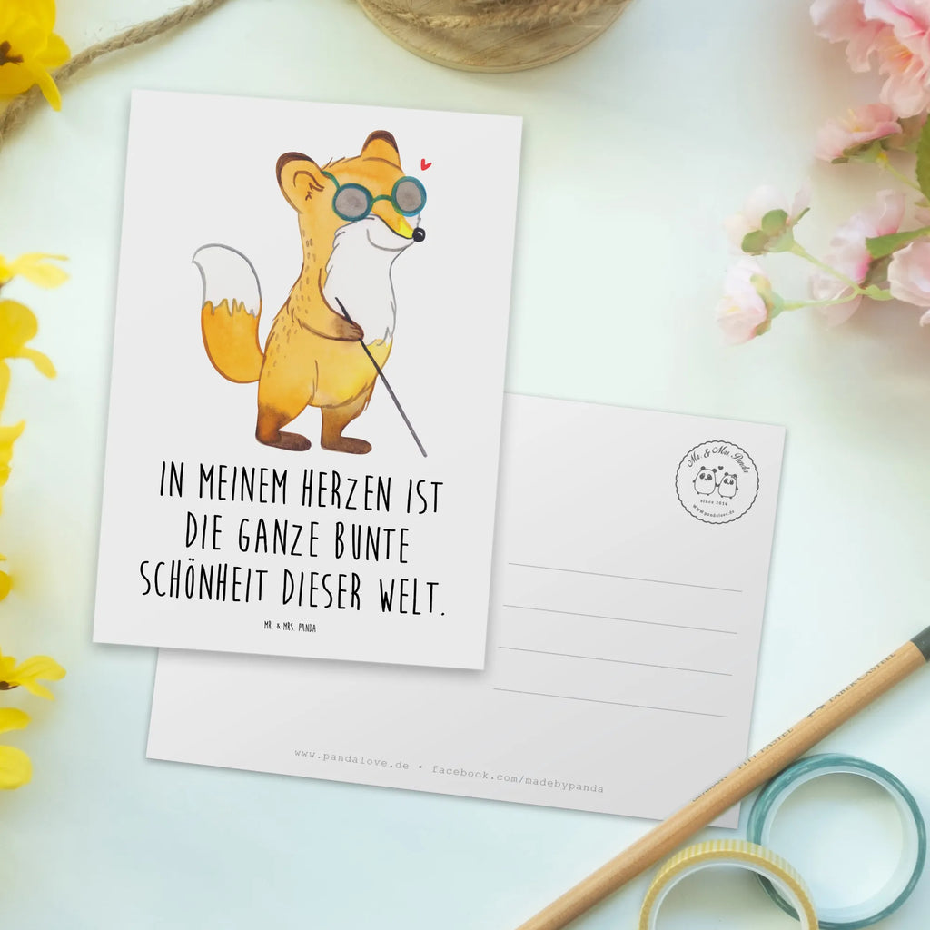 Postkarte Fuchs Blindheit Postkarte, Karte, Geschenkkarte, Grußkarte, Einladung, Ansichtskarte, Geburtstagskarte, Einladungskarte, Dankeskarte, Ansichtskarten, Einladung Geburtstag, Einladungskarten Geburtstag, Fuchs, Blindheit, Erblindung