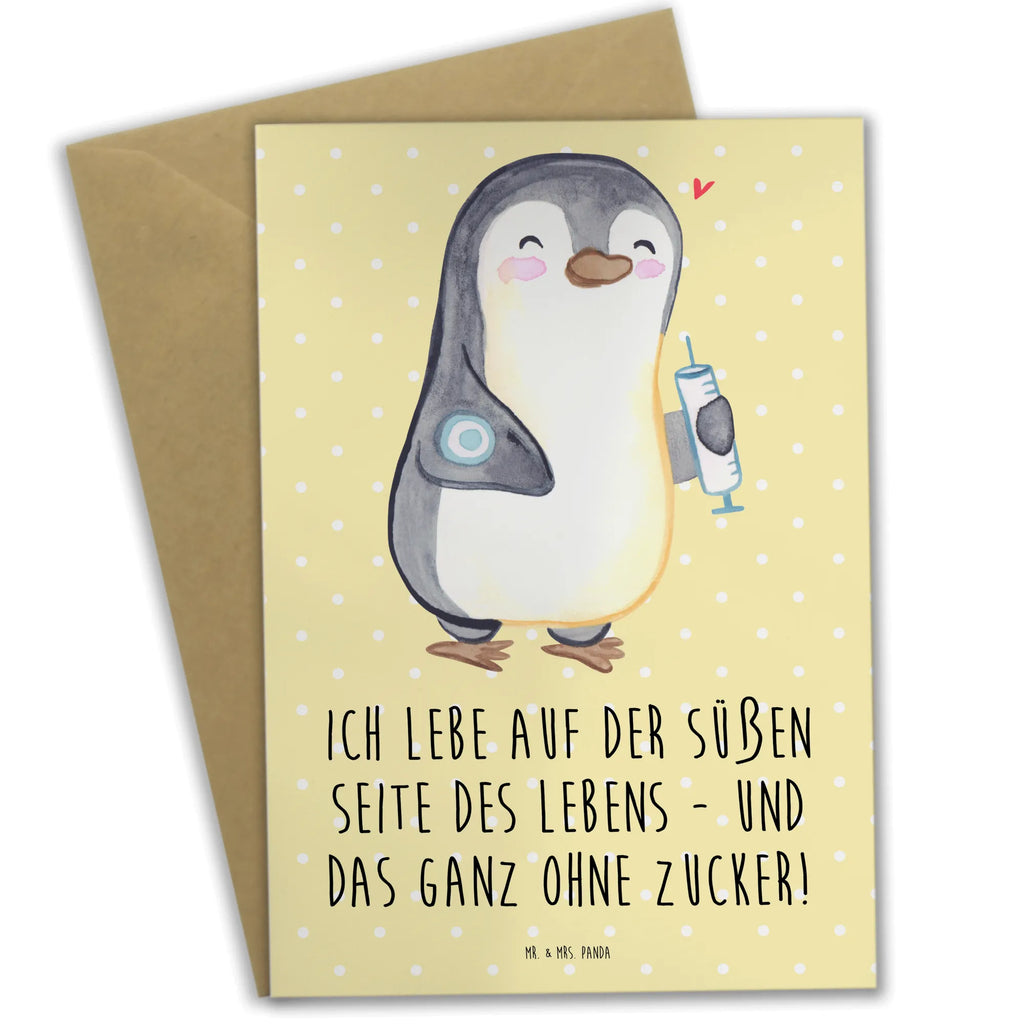 Grußkarte Pinguin Diabetes Grußkarte, Klappkarte, Einladungskarte, Glückwunschkarte, Hochzeitskarte, Geburtstagskarte, Karte, Ansichtskarten, Pinguin, Diabetes, Diabetes Mellitus, Zuckerkrankheit