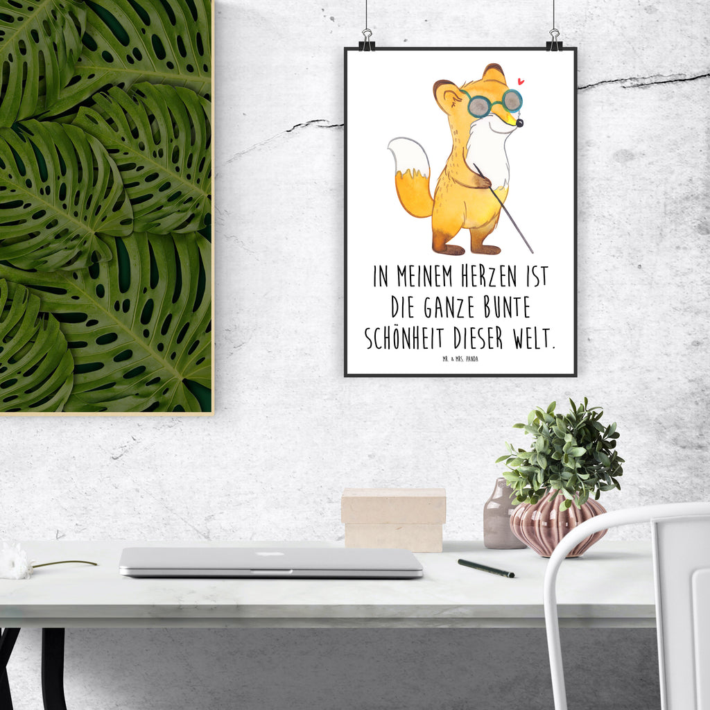 Poster Fuchs Blindheit Poster, Wandposter, Bild, Wanddeko, Küchenposter, Kinderposter, Wanddeko Bild, Raumdekoration, Wanddekoration, Handgemaltes Poster, Mr. & Mrs. Panda Poster, Designposter, Kunstdruck, Posterdruck, Fuchs, Blindheit, Erblindung