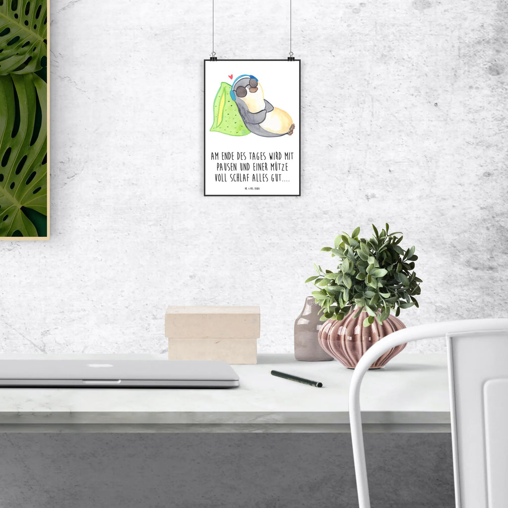 Poster Pinguin PEM Poster, Wandposter, Bild, Wanddeko, Küchenposter, Kinderposter, Wanddeko Bild, Raumdekoration, Wanddekoration, Handgemaltes Poster, Mr. & Mrs. Panda Poster, Designposter, Kunstdruck, Posterdruck, Pinguin, PEM, Fatigue