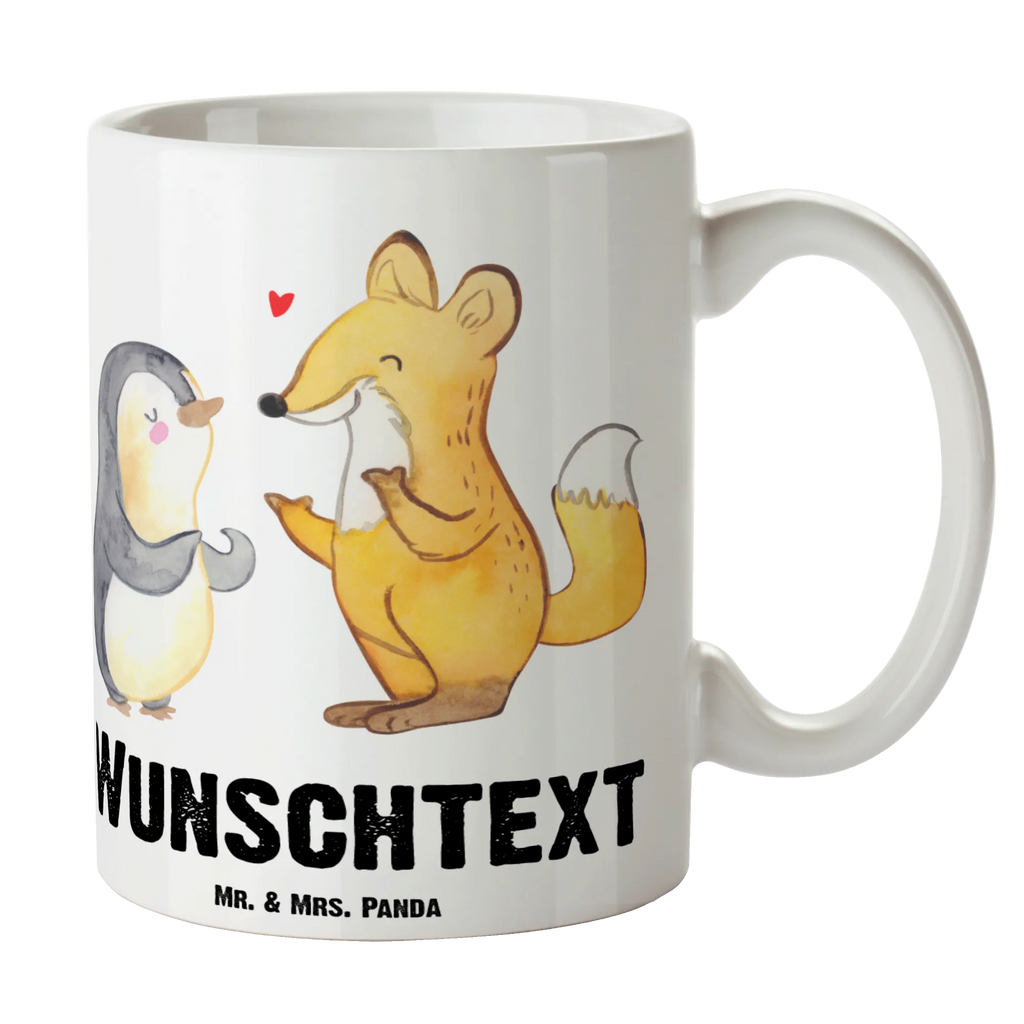 Personalisierte Tasse Fuchs & Pinguin gehörlos Personalisierte Tasse, Namenstasse, Wunschname, Personalisiert, Tasse, Namen, Drucken, Tasse mit Namen, Gebärdensprache, gehörlos, Fuchs, Pinguin