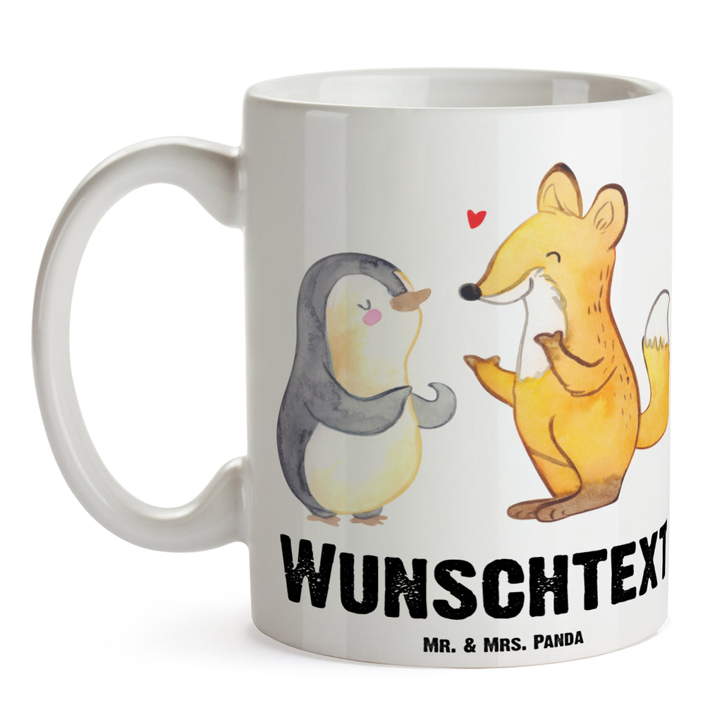 Personalisierte Tasse Fuchs & Pinguin gehörlos Personalisierte Tasse, Namenstasse, Wunschname, Personalisiert, Tasse, Namen, Drucken, Tasse mit Namen, Gebärdensprache, gehörlos, Fuchs, Pinguin