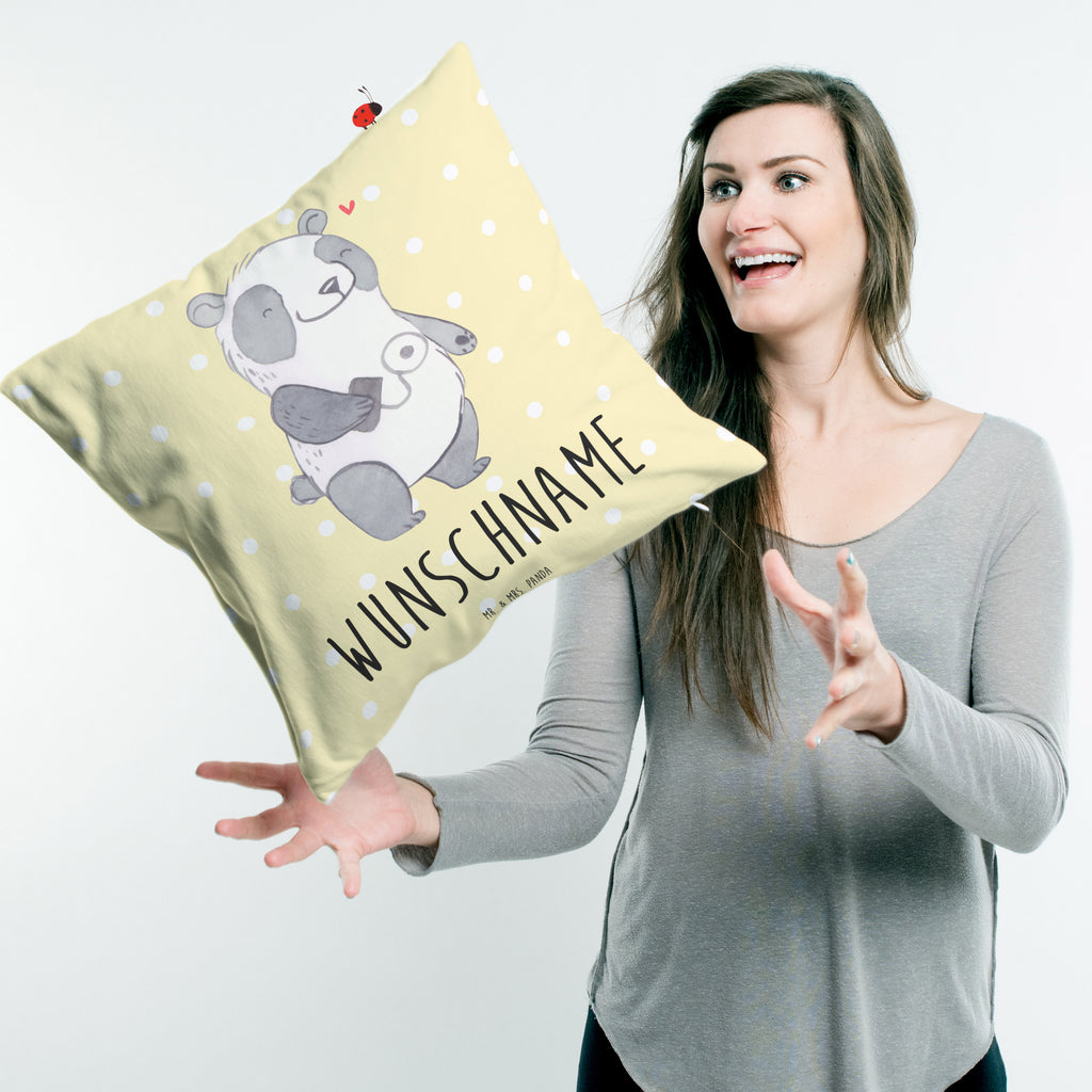 Personalisiertes Kissen Panda Insulinpumpe Kissen, personalisiert, Name, Wunschname, bedrucken, Kopfkissen, Panda, Diabetes, Diabetes mellitus, Insulinpumpe