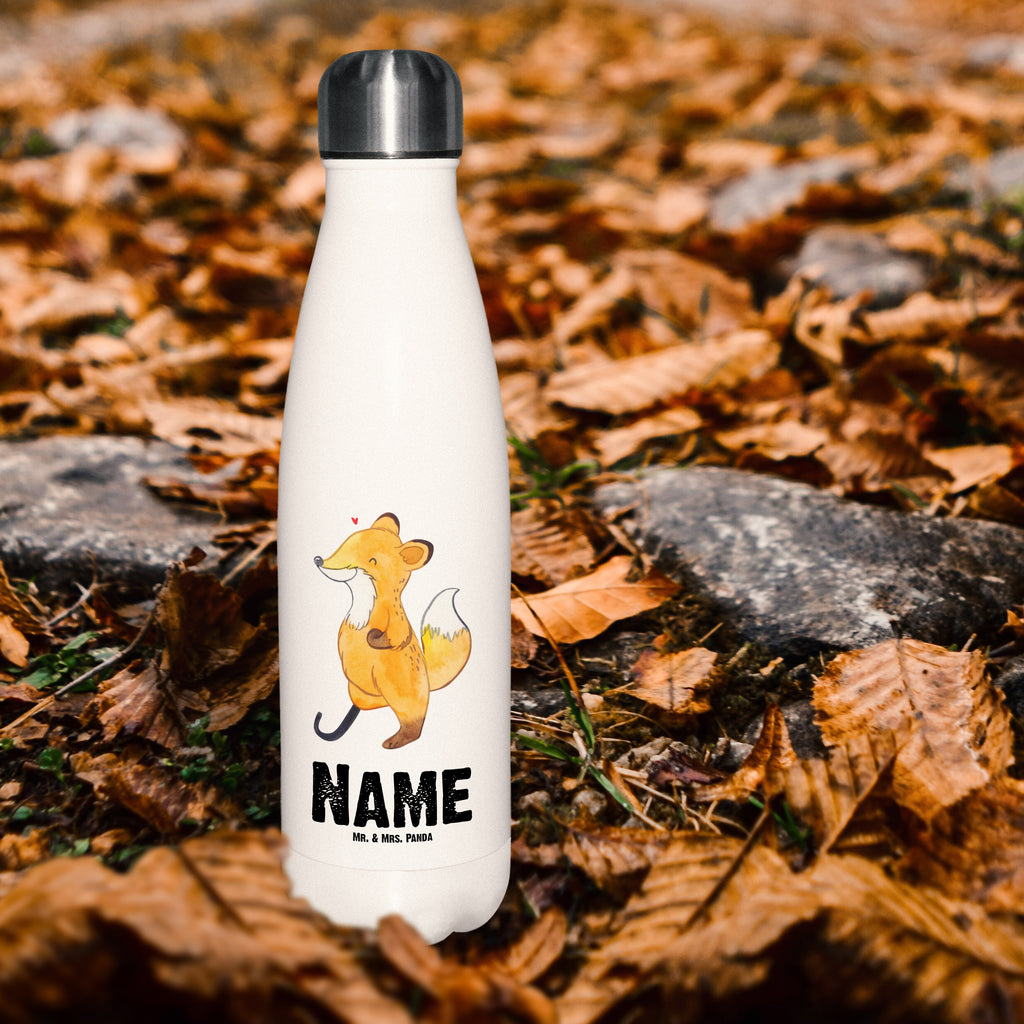 Personalisierte Thermosflasche Fuchs Beinprothese Personalisierte Isolierflasche, Personalisierte Thermoflasche, Personalisierte Trinkflasche, Trinkflasche Mit Namen, Wunschname, Bedrucken, Namensflasche, Fuchs, Amputation, Beimamputation, Beinprothese