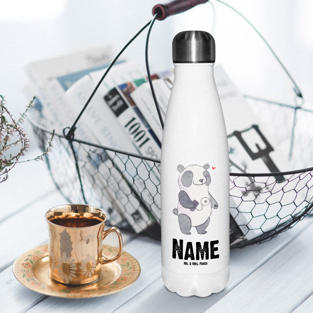 Personalisierte Thermosflasche Panda Insulinpumpe Personalisierte Isolierflasche, Personalisierte Thermoflasche, Personalisierte Trinkflasche, Trinkflasche Mit Namen, Wunschname, Bedrucken, Namensflasche, Panda, Diabetes, Diabetes mellitus, Insulinpumpe