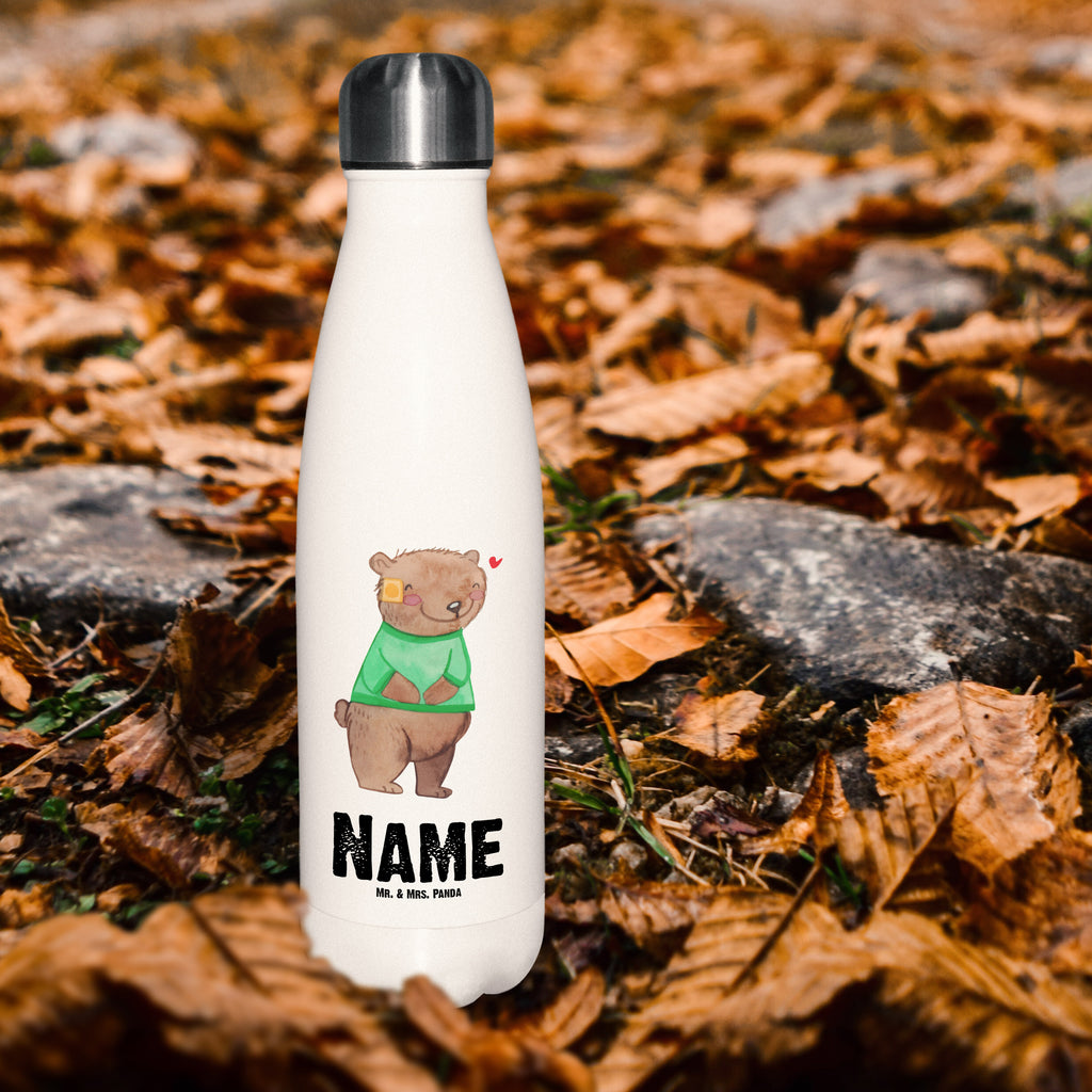 Personalisierte Thermosflasche Bär Shunt Personalisierte Isolierflasche, Personalisierte Thermoflasche, Personalisierte Trinkflasche, Trinkflasche Mit Namen, Wunschname, Bedrucken, Namensflasche, Bär, Shunt