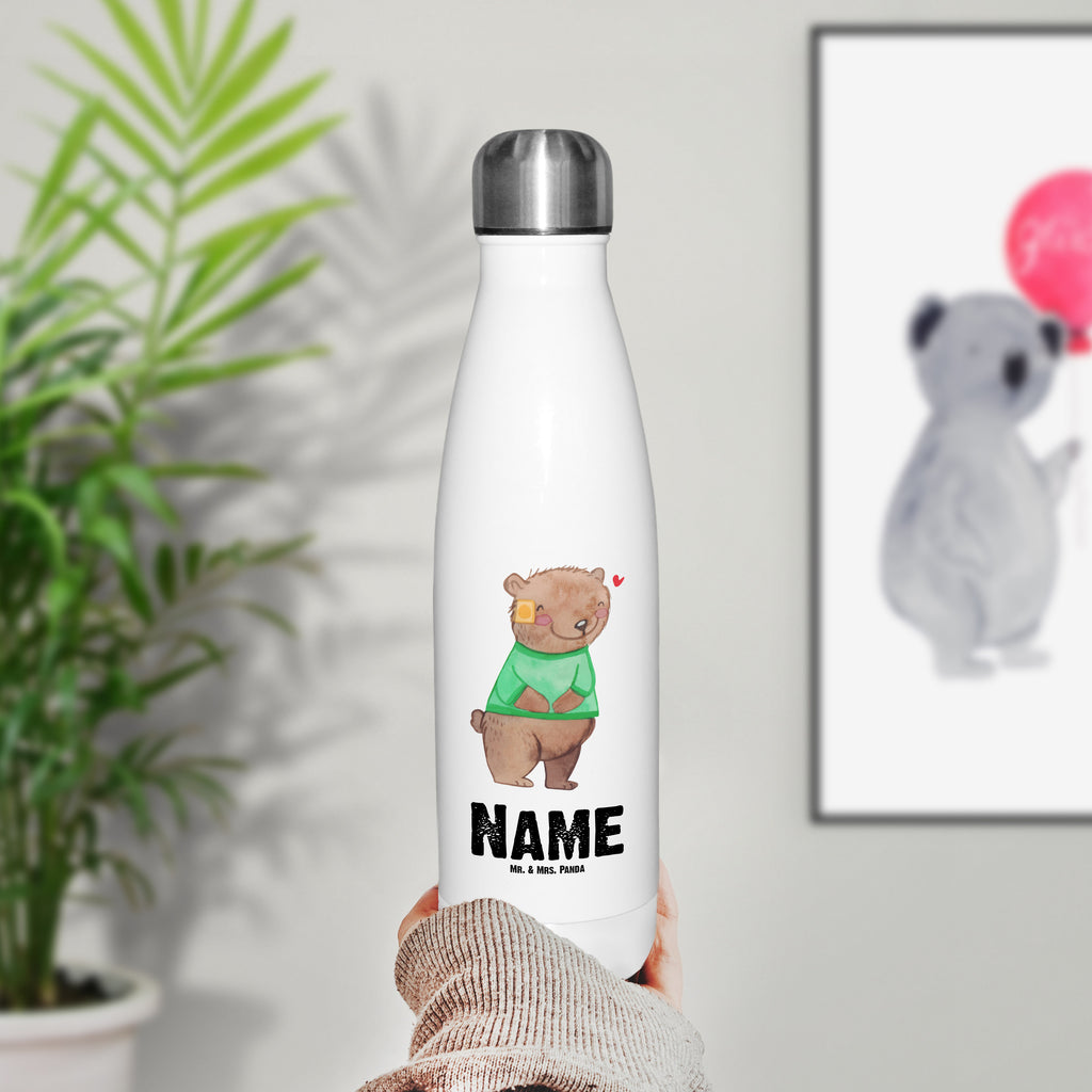 Personalisierte Thermosflasche Bär Shunt Personalisierte Isolierflasche, Personalisierte Thermoflasche, Personalisierte Trinkflasche, Trinkflasche Mit Namen, Wunschname, Bedrucken, Namensflasche, Bär, Shunt