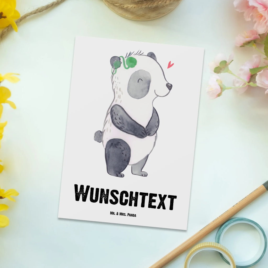 Personalisierte Postkarte Panda Gehörlos Postkarte mit Namen, Postkarte bedrucken, Postkarte mit Wunschtext, Postkarte personalisierbar, Geschenkkarte mit Namen, Grußkarte mit Namen, Karte mit Namen, Einladung mit Namen, Ansichtskarte mit Namen, Geschenkkarte mit Wunschtext, Grußkarte mit Wunschtext, Karte mit Wunschtext, Einladung mit Wunschtext, Ansichtskarte mit Wunschtext, Panda, gehörlos, Cochlea Implantat, ertaubt