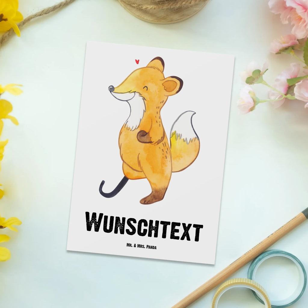 Personalisierte Postkarte Fuchs Beinprothese Postkarte mit Namen, Postkarte bedrucken, Postkarte mit Wunschtext, Postkarte personalisierbar, Geschenkkarte mit Namen, Grußkarte mit Namen, Karte mit Namen, Einladung mit Namen, Ansichtskarte mit Namen, Geschenkkarte mit Wunschtext, Grußkarte mit Wunschtext, Karte mit Wunschtext, Einladung mit Wunschtext, Ansichtskarte mit Wunschtext, Fuchs, Amputation, Beimamputation, Beinprothese