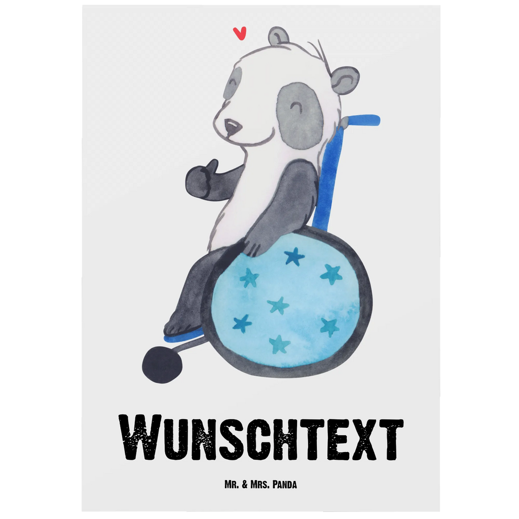 Personalisierte Postkarte Panda Rollstuhl Postkarte mit Namen, Postkarte bedrucken, Postkarte mit Wunschtext, Postkarte personalisierbar, Geschenkkarte mit Namen, Grußkarte mit Namen, Karte mit Namen, Einladung mit Namen, Ansichtskarte mit Namen, Geschenkkarte mit Wunschtext, Grußkarte mit Wunschtext, Karte mit Wunschtext, Einladung mit Wunschtext, Ansichtskarte mit Wunschtext, Panda, Rollstuhl