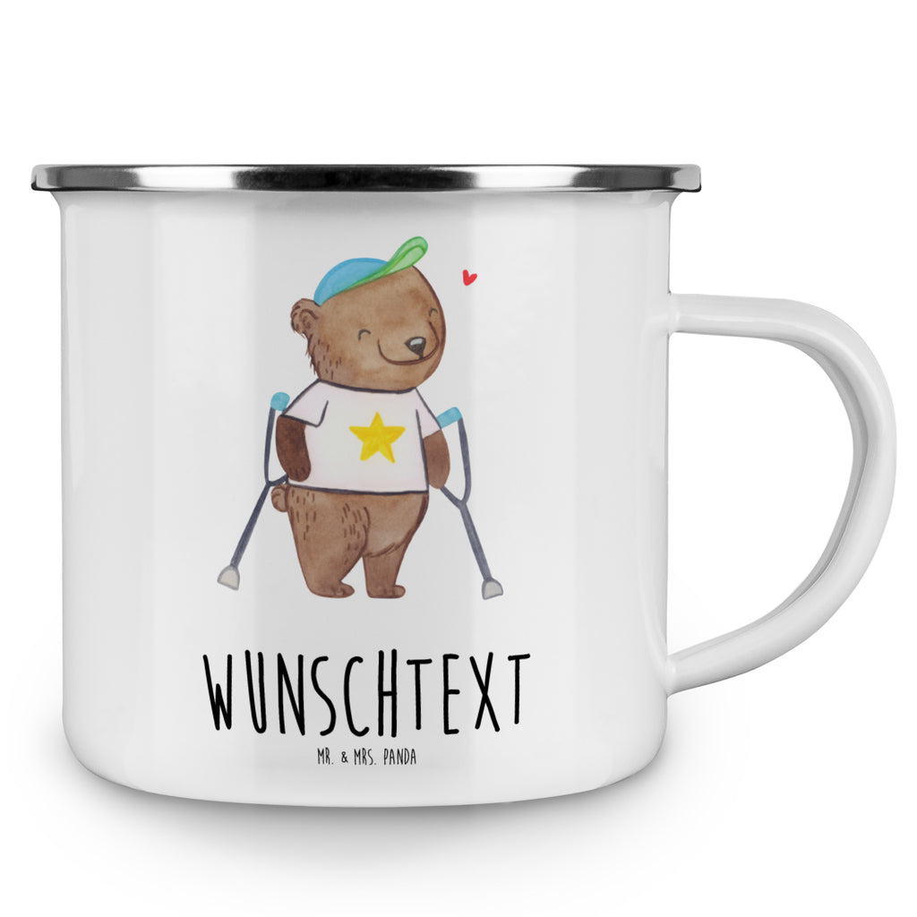 Personalisierte Emaille Tasse Bär Gehhilfen Emaille Tasse personalisiert, Emaille Tasse mit Namen, Campingtasse personalisiert, Namenstasse, Campingtasse bedrucken, Campinggeschirr personalsisert, tasse mit namen, personalisierte tassen, personalisierte tasse, tasse selbst gestalten, tasse bedrucken, tassen bedrucken, Bär, Gehhilfe, Krücken