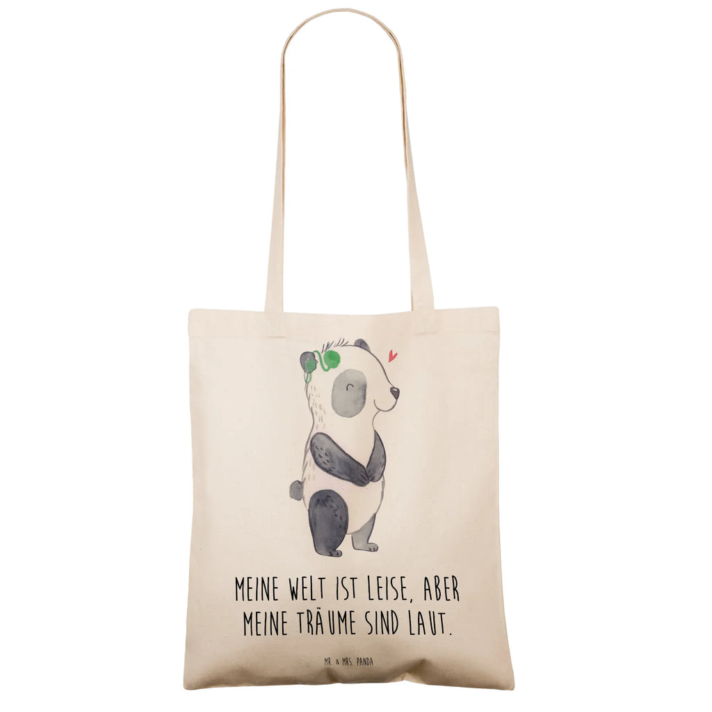 Tragetasche Panda Gehörlos Beuteltasche, Beutel, Einkaufstasche, Jutebeutel, Stoffbeutel, Tasche, Shopper, Umhängetasche, Strandtasche, Schultertasche, Stofftasche, Tragetasche, Badetasche, Jutetasche, Einkaufstüte, Laptoptasche, Panda, gehörlos, Cochlea Implantat, ertaubt