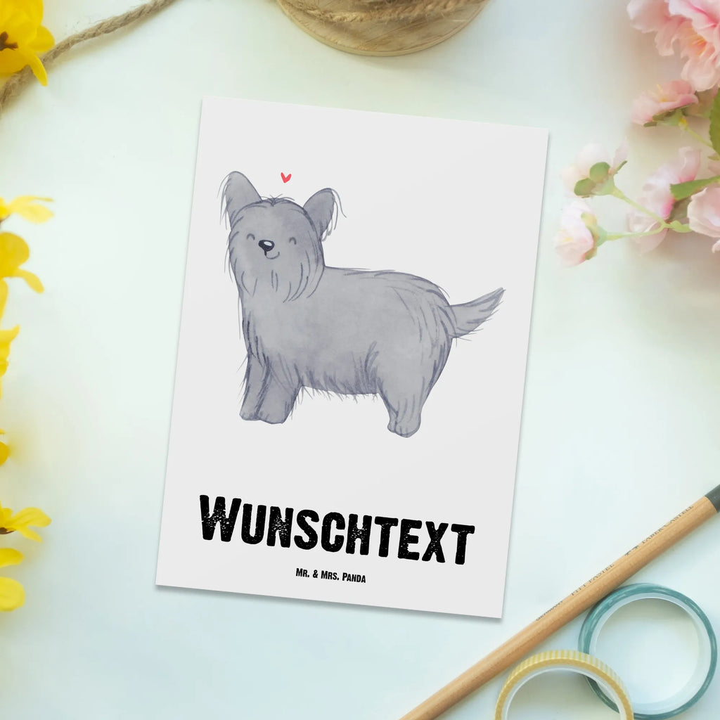 Personalisierte Postkarte Skye Terrier Moment Postkarte mit Namen, Postkarte bedrucken, Postkarte mit Wunschtext, Postkarte personalisierbar, Geschenkkarte mit Namen, Grußkarte mit Namen, Karte mit Namen, Einladung mit Namen, Ansichtskarte mit Namen, Geschenkkarte mit Wunschtext, Grußkarte mit Wunschtext, Karte mit Wunschtext, Einladung mit Wunschtext, Ansichtskarte mit Wunschtext, Hund, Hunderasse, Rassehund, Hundebesitzer, Geschenk, Tierfreund, Schenken, Welpe, Skye Terrier, Terrier