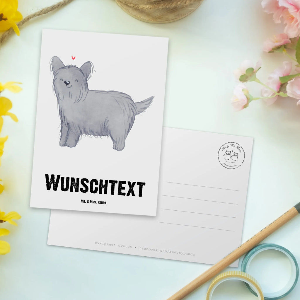 Personalisierte Postkarte Skye Terrier Moment Postkarte mit Namen, Postkarte bedrucken, Postkarte mit Wunschtext, Postkarte personalisierbar, Geschenkkarte mit Namen, Grußkarte mit Namen, Karte mit Namen, Einladung mit Namen, Ansichtskarte mit Namen, Geschenkkarte mit Wunschtext, Grußkarte mit Wunschtext, Karte mit Wunschtext, Einladung mit Wunschtext, Ansichtskarte mit Wunschtext, Hund, Hunderasse, Rassehund, Hundebesitzer, Geschenk, Tierfreund, Schenken, Welpe, Skye Terrier, Terrier