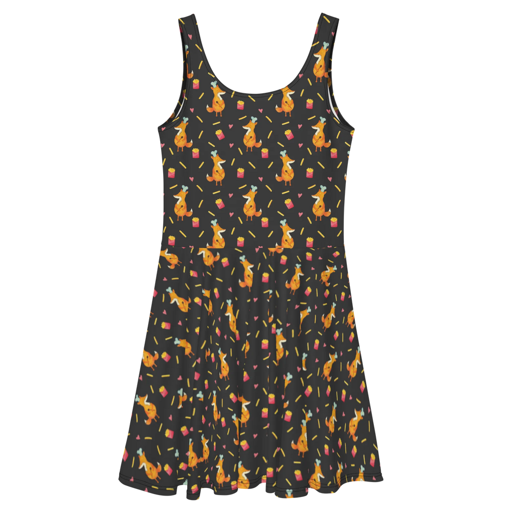 Sommerkleid Fuchs Pommes Muster Sommerkleid, Kleid, Skaterkleid, Fuchs Muster, Pommes Muster, Pommes, Fuchs, Pomes Frites