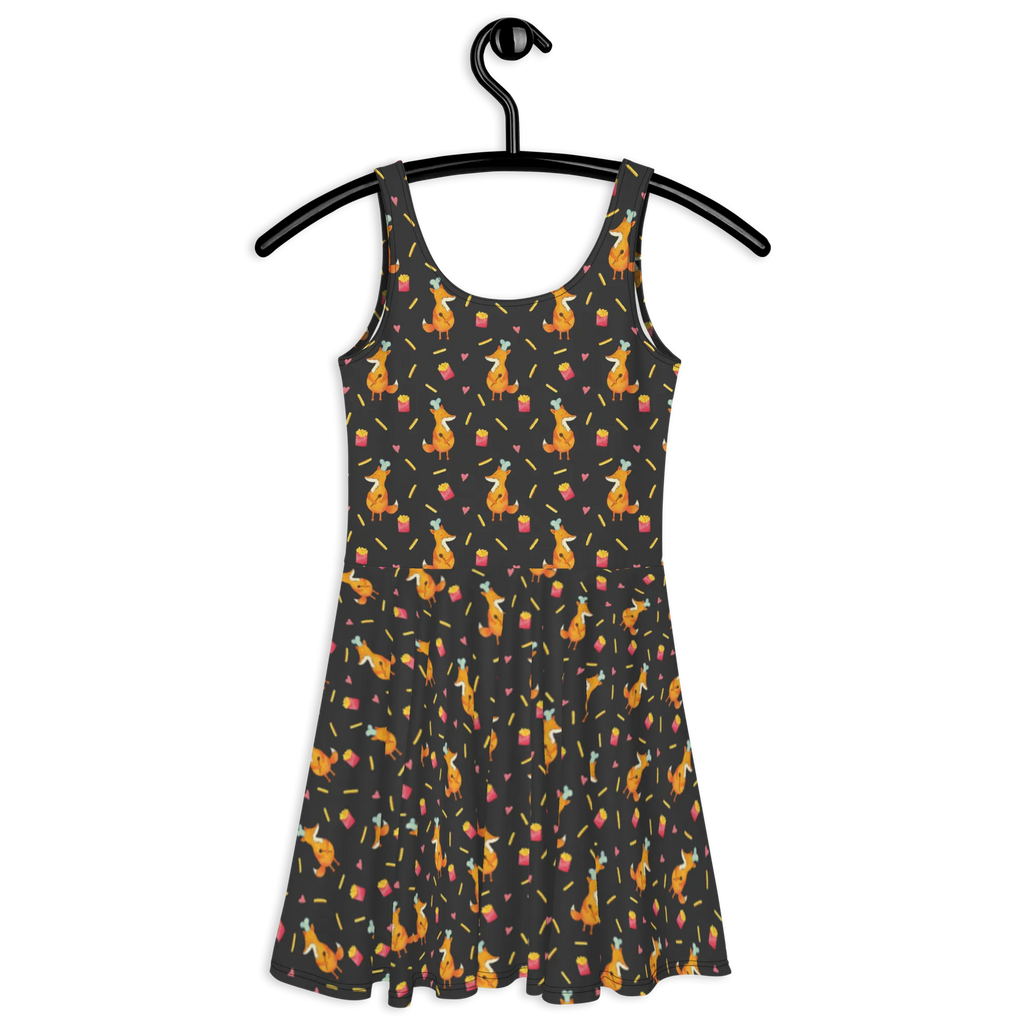 Sommerkleid Fuchs Pommes Muster Sommerkleid, Kleid, Skaterkleid, Fuchs Muster, Pommes Muster, Pommes, Fuchs, Pomes Frites