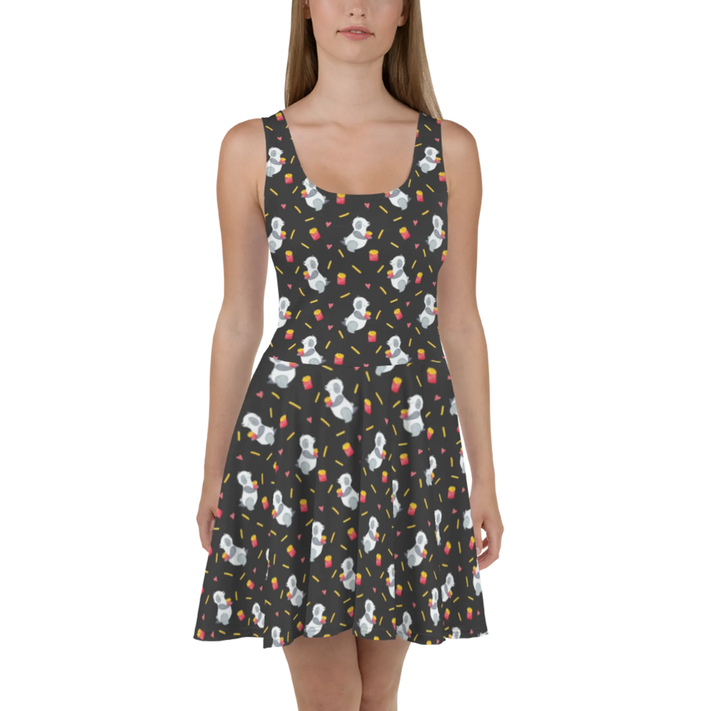 Sommerkleid Panda Pommes Muster Sommerkleid, Kleid, Skaterkleid, Panda Muster, Pommes Muster, Panda, Pommes