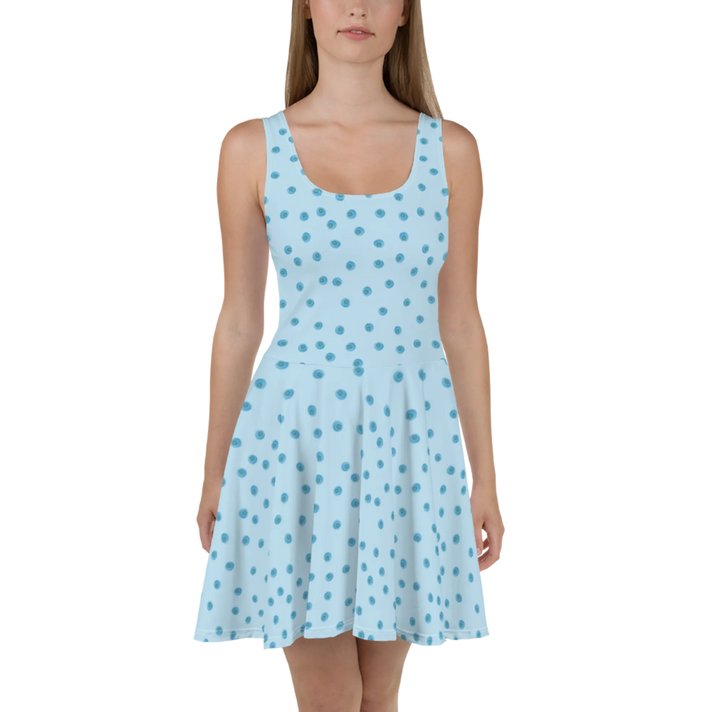 Sommerkleid Blaue Blaubeeren Muster Sommerkleid, Kleid, Skaterkleid, Blaubeeren Muster, Heidelbeeren Muster, Blueberries