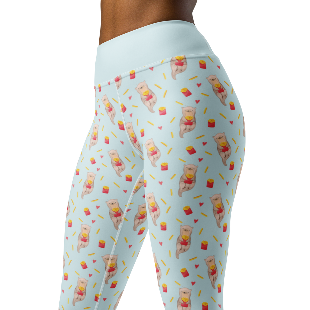 Yogahose Otter Pommes Muster Yogapants, Yogaleggings, Yogaleggins, Yogahose Damen, Yogahose, Frauen, Yogahose Mädchen, Yogahose Kinder, Yogahose Herren, Yogahose Männer, Otter Muster, Pommes Muster, Otter, Pommes