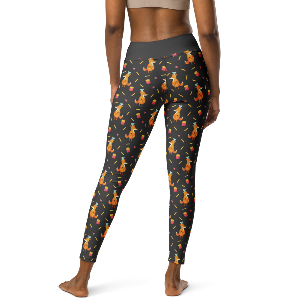 Yogahose Fuchs Pommes Muster Yogapants, Yogaleggings, Yogaleggins, Yogahose Damen, Yogahose, Frauen, Yogahose Mädchen, Yogahose Kinder, Yogahose Herren, Yogahose Männer, Fuchs Muster, Pommes Muster, Pommes, Fuchs, Pomes Frites